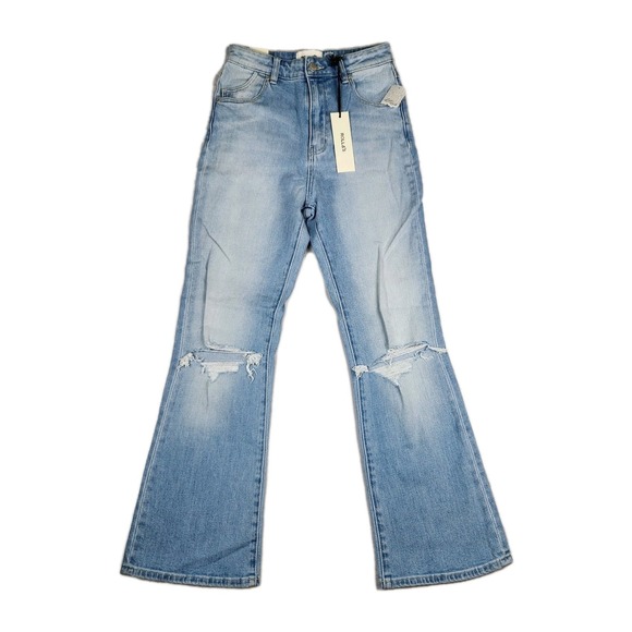 Rollas Jeans Womens Size 25 Dusters Bootcut Crop High Rise Slim Distressed Pants - Picture 1 of 13